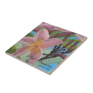 Pink Plumeria Tile