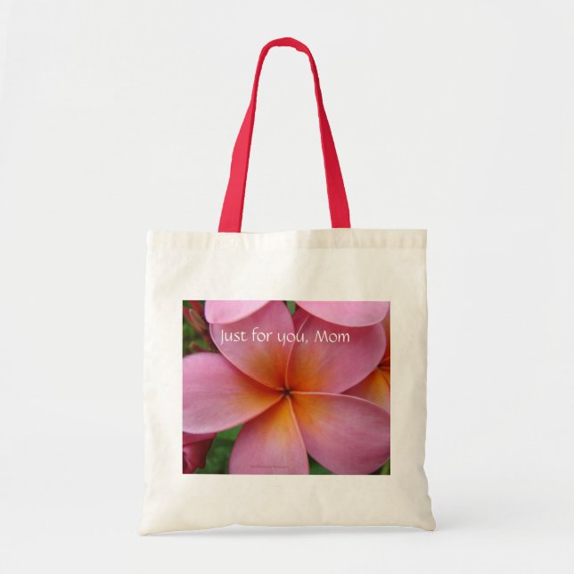 Pink Plumeria Tote Bag (Front)