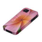 Pink Plumeria Tropical Flower Custom Name Cover