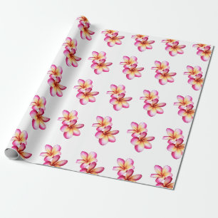 Pink Plumeria Wrapping Paper