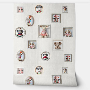 Pink Plushy Pals Wallpaper