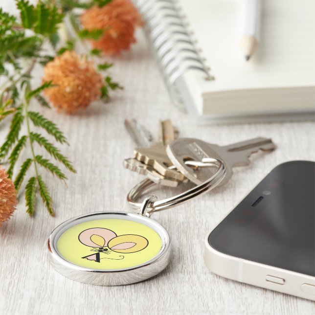 Pink Pocket Mouse Keychain (Side)
