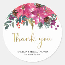 Pink Poinsettia Christmas Bridal Shower