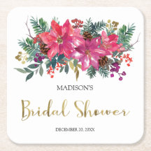 Pink Poinsettia Christmas Bridal Shower 