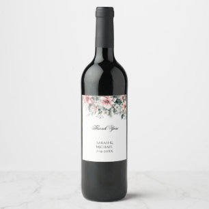 Pink Poinsettia Wine Label