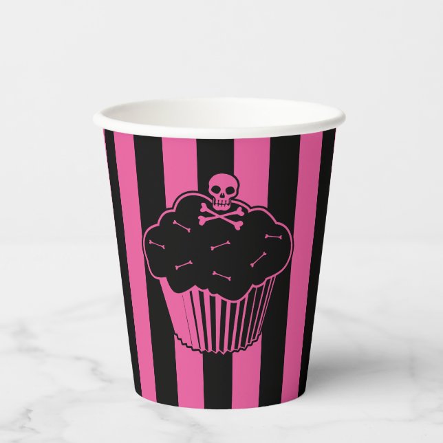Pink Poison Cupcake Personalised Paper Cups (Front)