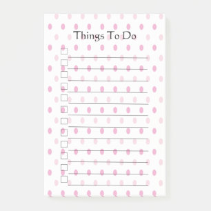 Pink Poka Dot Things To Do Post-it Notes