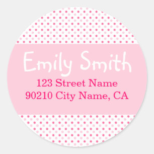 Pink Poka Dots Address Label