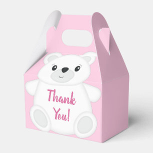 Pink Polar Bear Baby Shower Favour Box