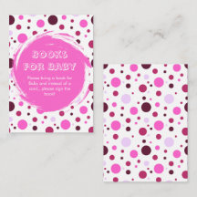 Pink polka dot Baby Shower books for Baby