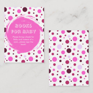 Pink polka dot Baby Shower books for Baby Enclosure Card