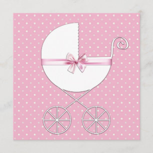 Pink Polka Dot Baby Shower Invitation