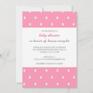 Pink Polka Dot Baby Shower Invitation