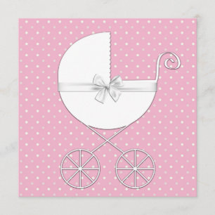 Pink Polka Dot Baby Shower Invitations