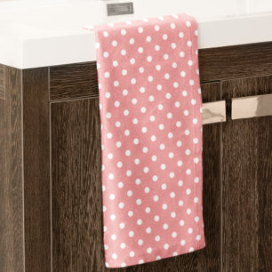 Pink Polka Dot Bath Towel Set