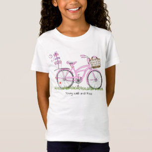 Pink Polka Dot Bicycle with Presents T-Shirt