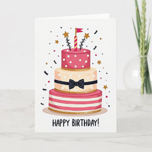 Pink Polka Dot Birthday Card