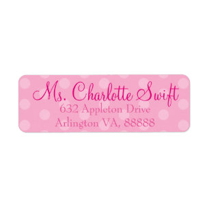 Pink Polka Dot Birthday Return Address