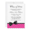 Pink Polka Dot Black Bow Graduation Announcement