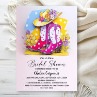 Pink Polka Dot Boots and Cowboy Hat Bridal Shower