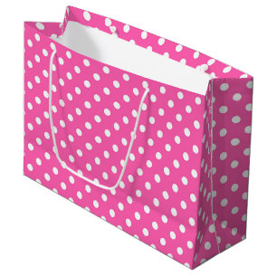 Pink Polka Dot Breast Cancer Awareness Pattern Large Gift Bag