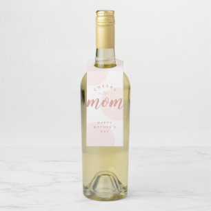 Pink Polka Dot Cheers To Mum Bottle Hanger Tags