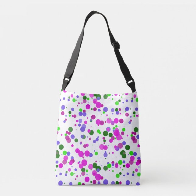 Pink Polka Dot Confetti Crossbody Bag (Back)