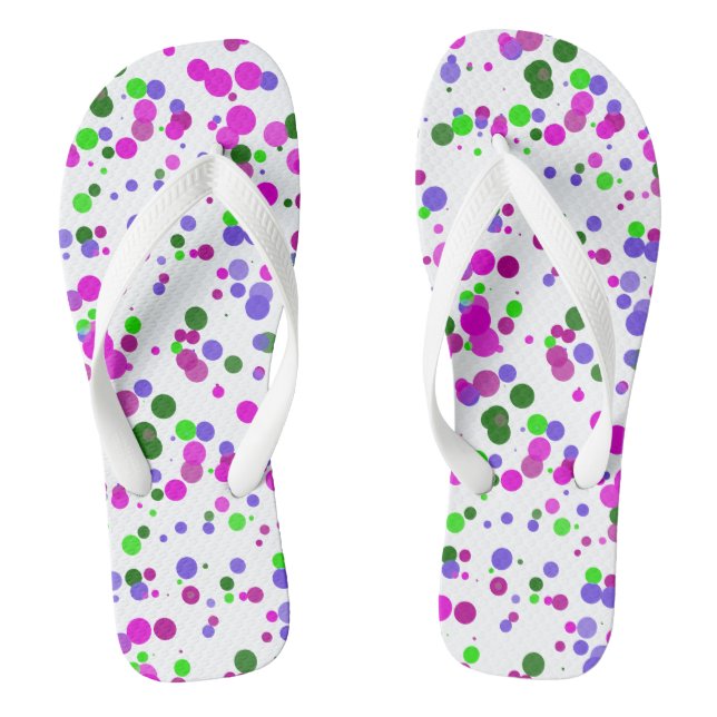 Pink Polka Dot Confetti Jandals (Footbed)