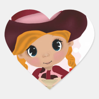 Pink Polka-Dot Cowgirl Heart Sticker