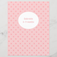 Pink Polka Dot Divider - Baby Photo Album Insert