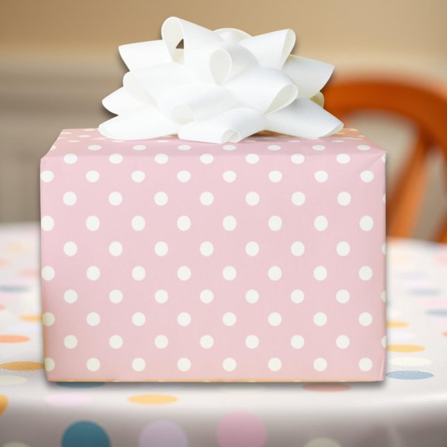 Pink polka dot gift wrap paper (Creator Uploaded)