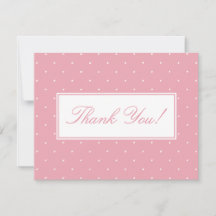 Pink Polka Dot Girl Baby Shower Thank You Cards