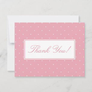 Pink Polka Dot Girl Baby Shower Thank You Cards