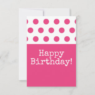 Pink Polka Dot Happy Birthday  Thank You Card