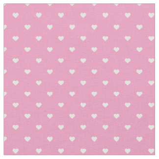 Pink Polka Dot Hearts Fabric