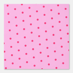 Pink Polka Dot Hexagon Pattern Design Wallpaper