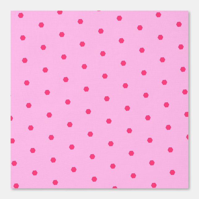Pink Polka Dot Hexagon Pattern Design Wallpaper (Front)