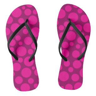 Pink polka dot jandals