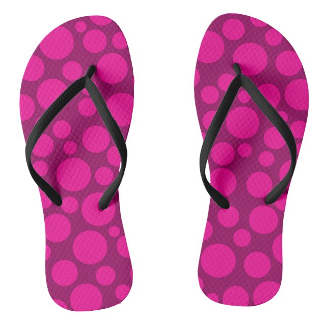Pink polka dot jandals (Footbed)