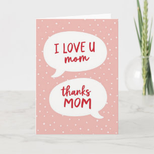 Pink Polka Dot Moms Thanks Card