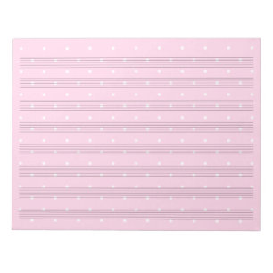 Pink Polka Dot Music Manuscript Paper 8 Staves Notepad