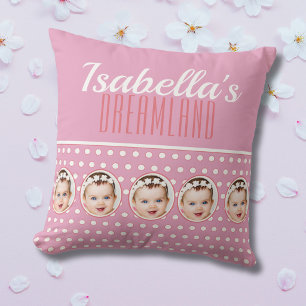 Pink Polka Dot Nursery Gift Cushion