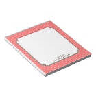 Pink polka dot personalised girly cute notepad