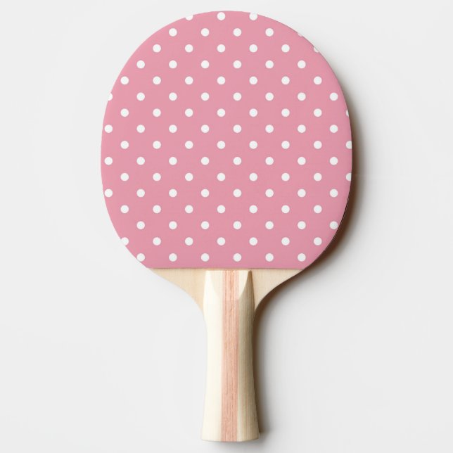 Pink Polka Dot Ping Pong Paddle (Back)