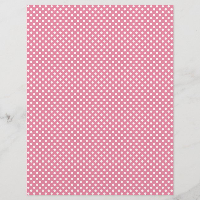 Pink Polka Dot Scrapbook Paper (Front)