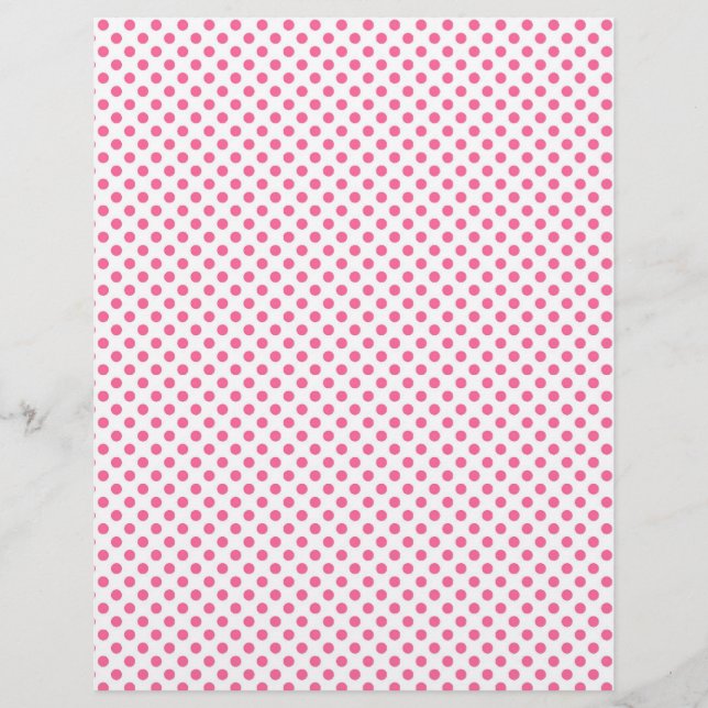 Pink polka dot scrapbook paper design (Front)