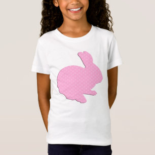 Pink Polka Dot Silhouette Easter Bunny Shirt