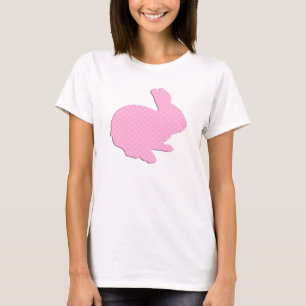 Pink Polka Dot Silhouette Easter Bunny Shirt
