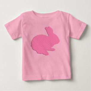 Pink Polka Dot Silhouette Easter Bunny Shirt