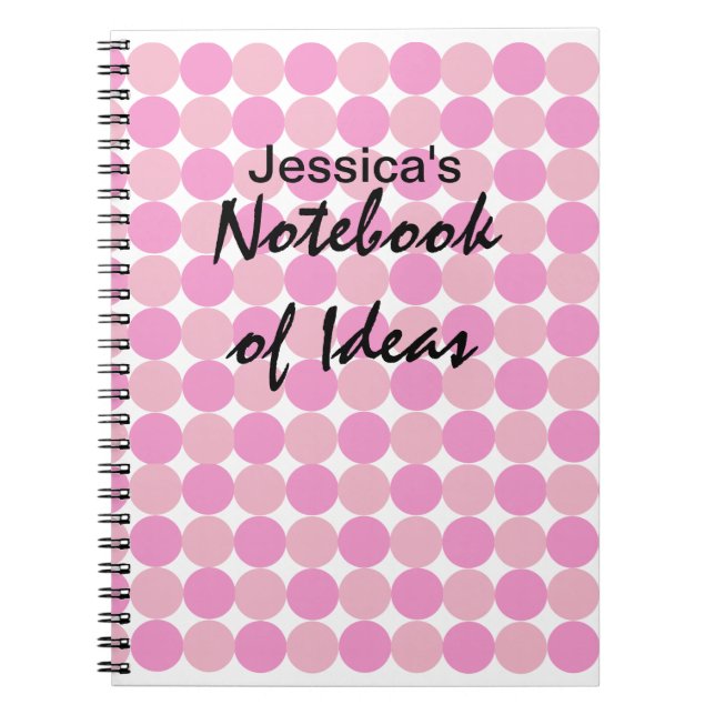 Pink Polka Dot Spiral Notebook (Front)